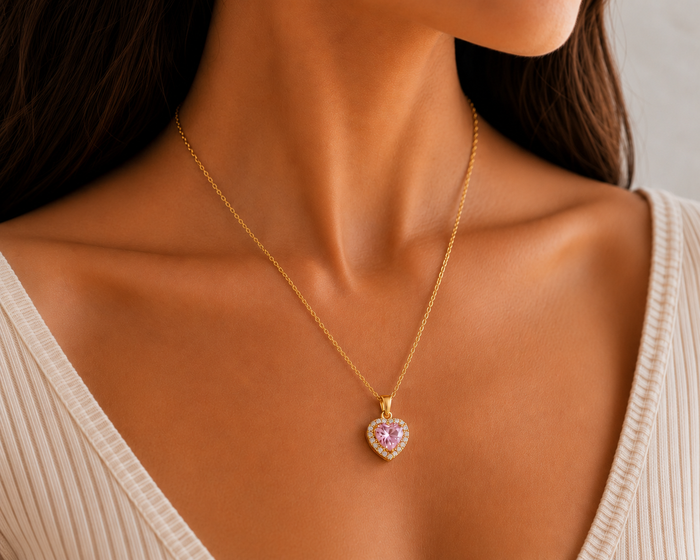 Colar Crystal Heart
